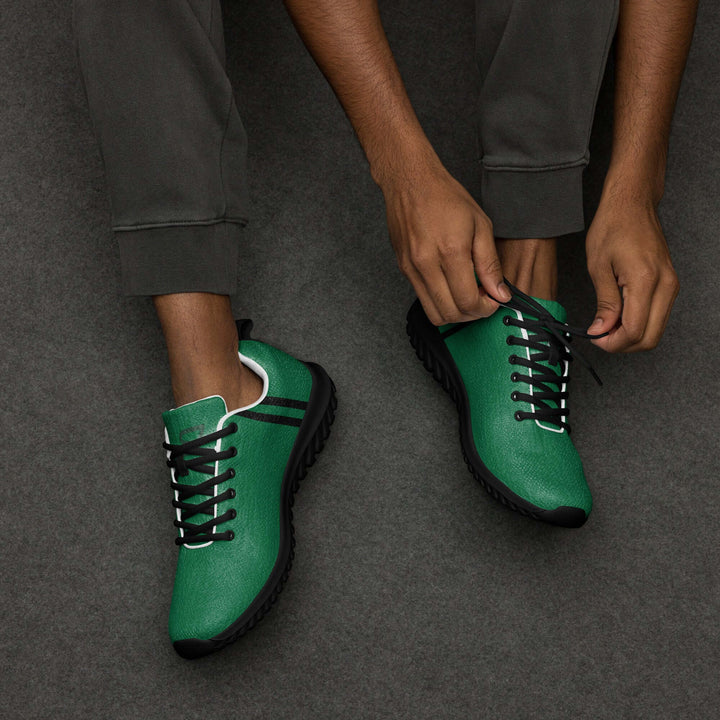 Pair: Pair of S7 jewel-green athletic sneakers with black laces and tonal forest-green branding.