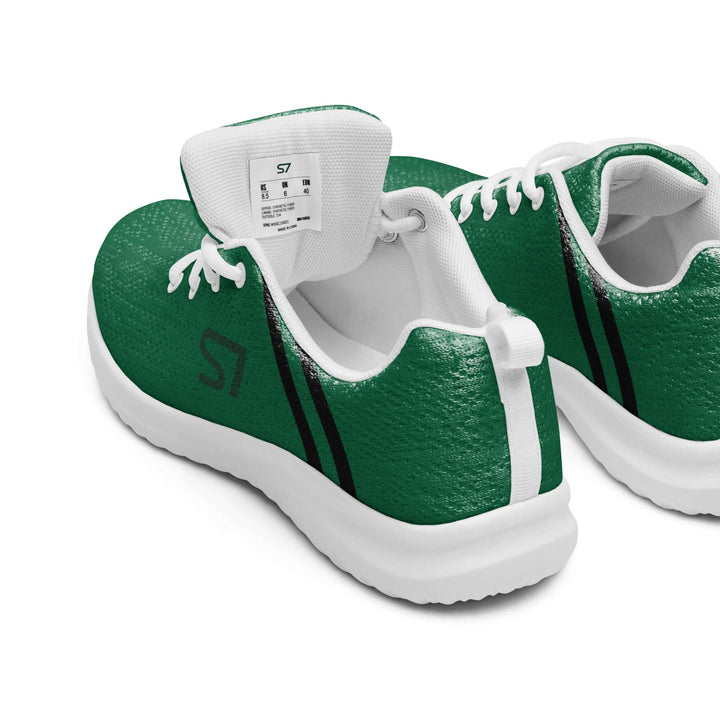 Pair: Pair of S7 jewel-green athletic sneakers with black laces and tonal forest-green branding.