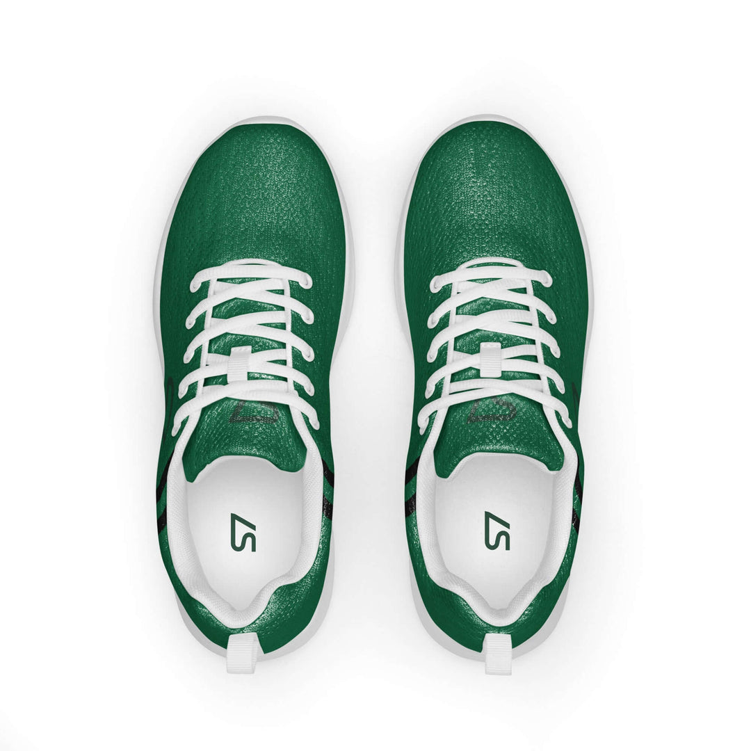 Pair: Pair of S7 jewel-green athletic sneakers with black laces and tonal forest-green branding.