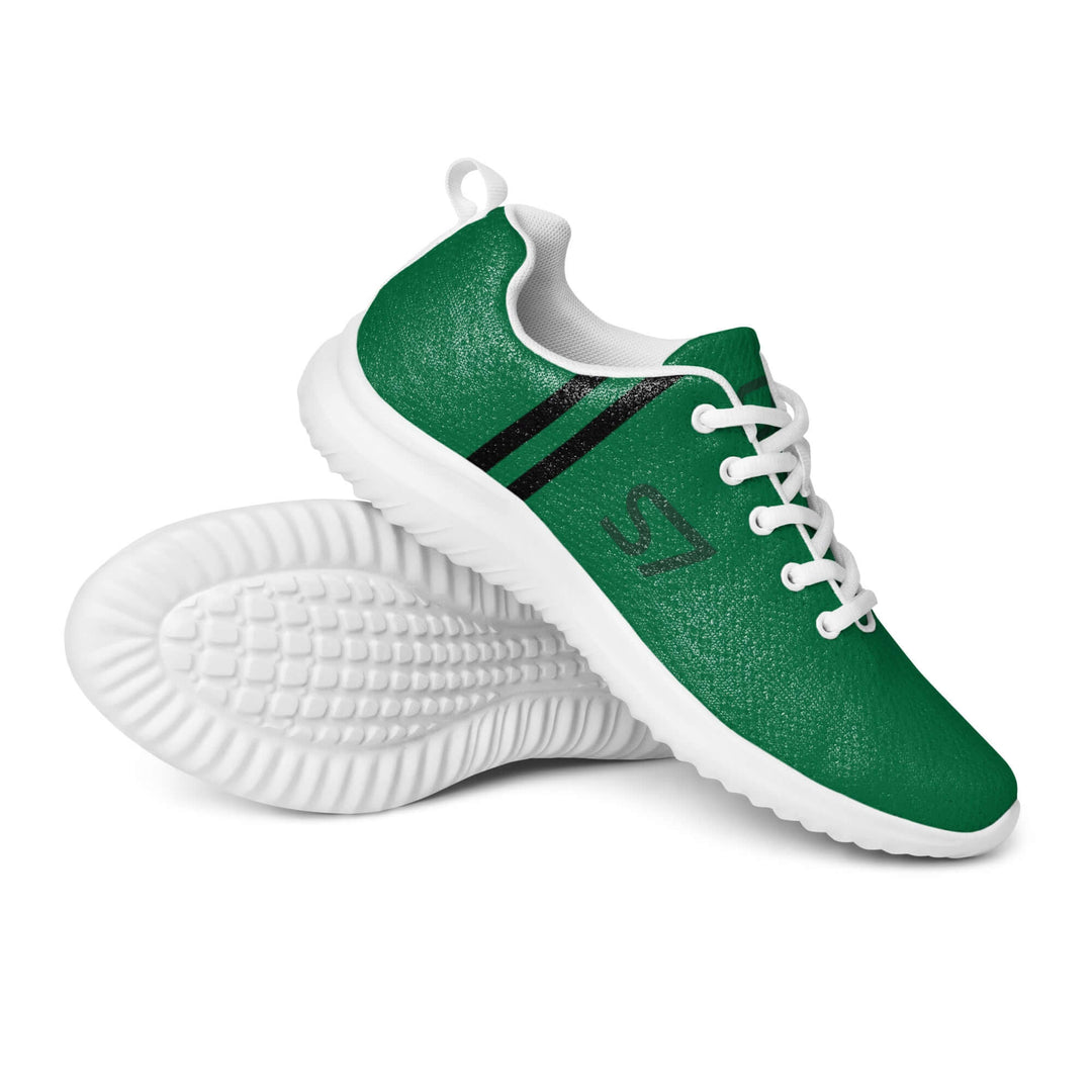 Pair: Pair of S7 jewel-green athletic sneakers with black laces and tonal forest-green branding.