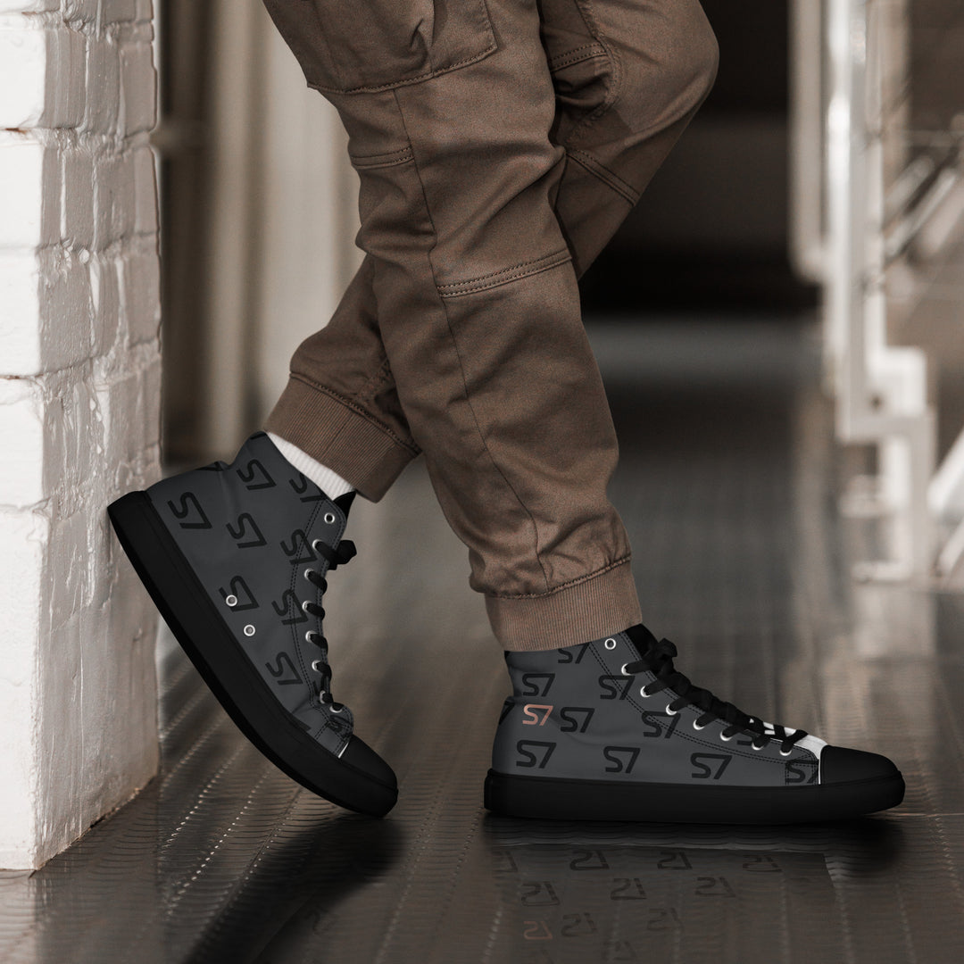 S7 Monogram Men’s High-Top Canvas Shoes