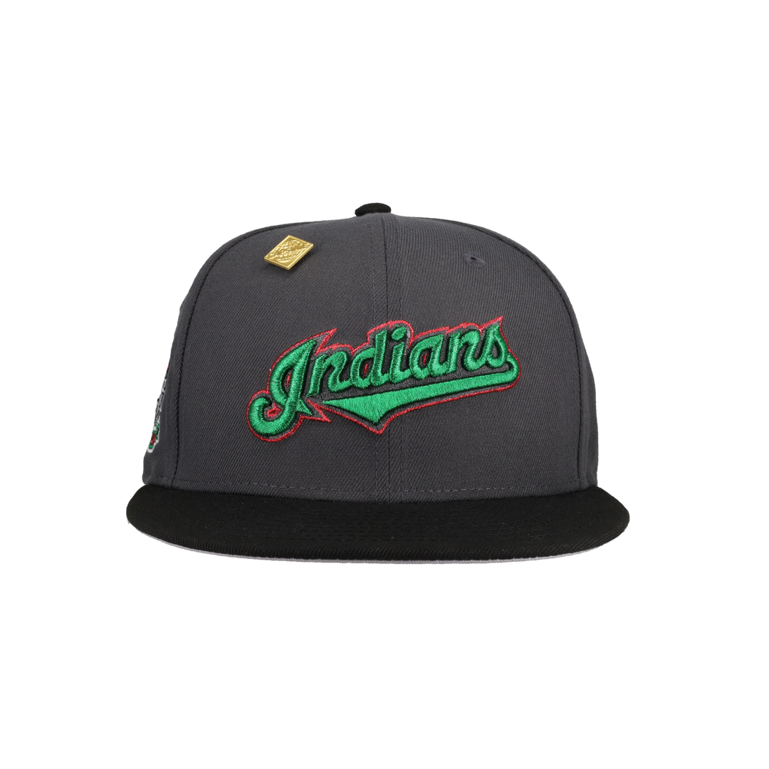 Cleveland Indians Metallic Stitching Inaugural Season Patch Fitted Hat