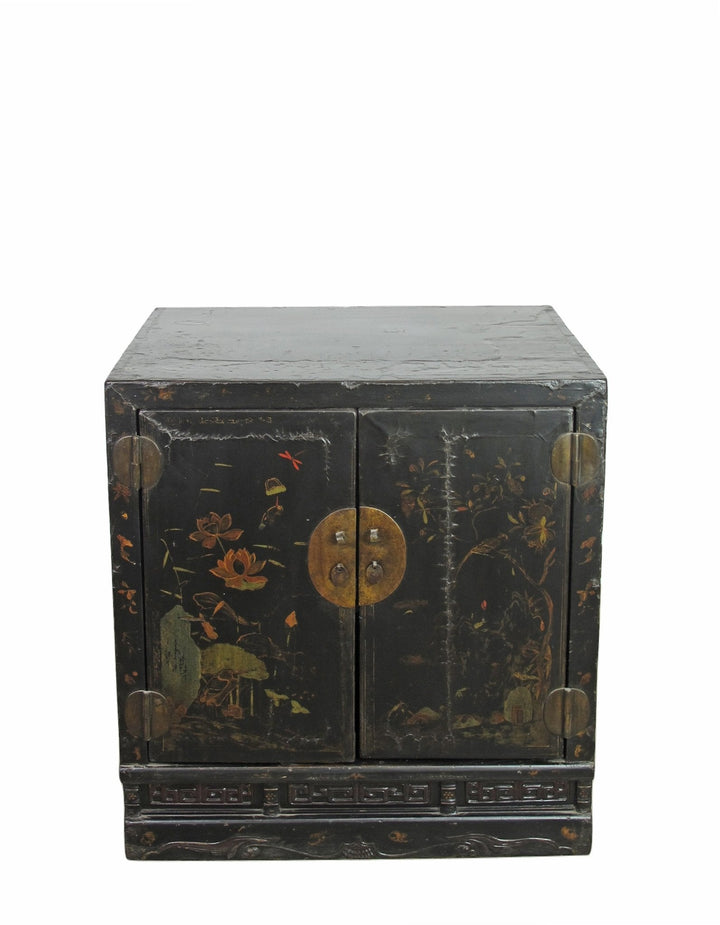 Mid 19 Century Hand Painted Antique Chinese Cabinet