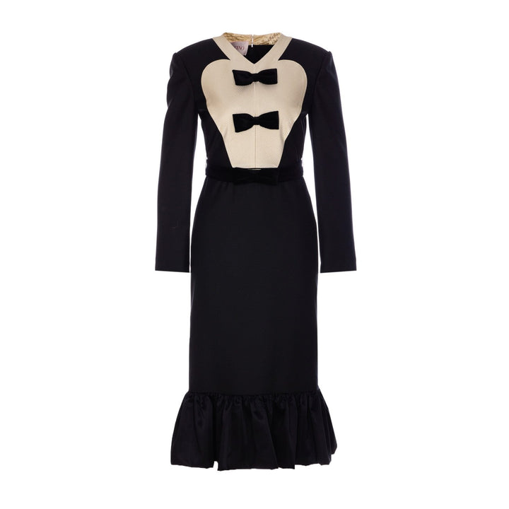 Valentino Garavani Women Midi Dress In Virgin Wool With Bows