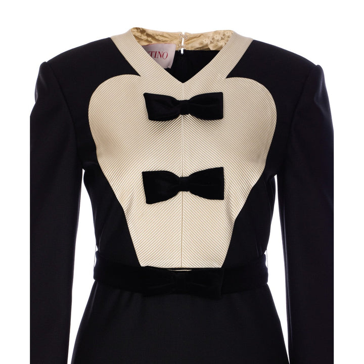 Valentino Garavani Women Midi Dress In Virgin Wool With Bows
