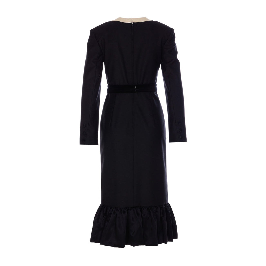 Valentino Garavani Women Midi Dress In Virgin Wool With Bows