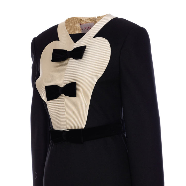 Valentino Garavani Women Midi Dress In Virgin Wool With Bows