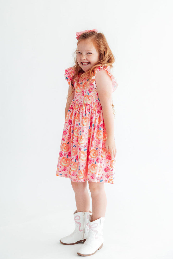 Spooktacular Flutter Sleeve Twirl Dress