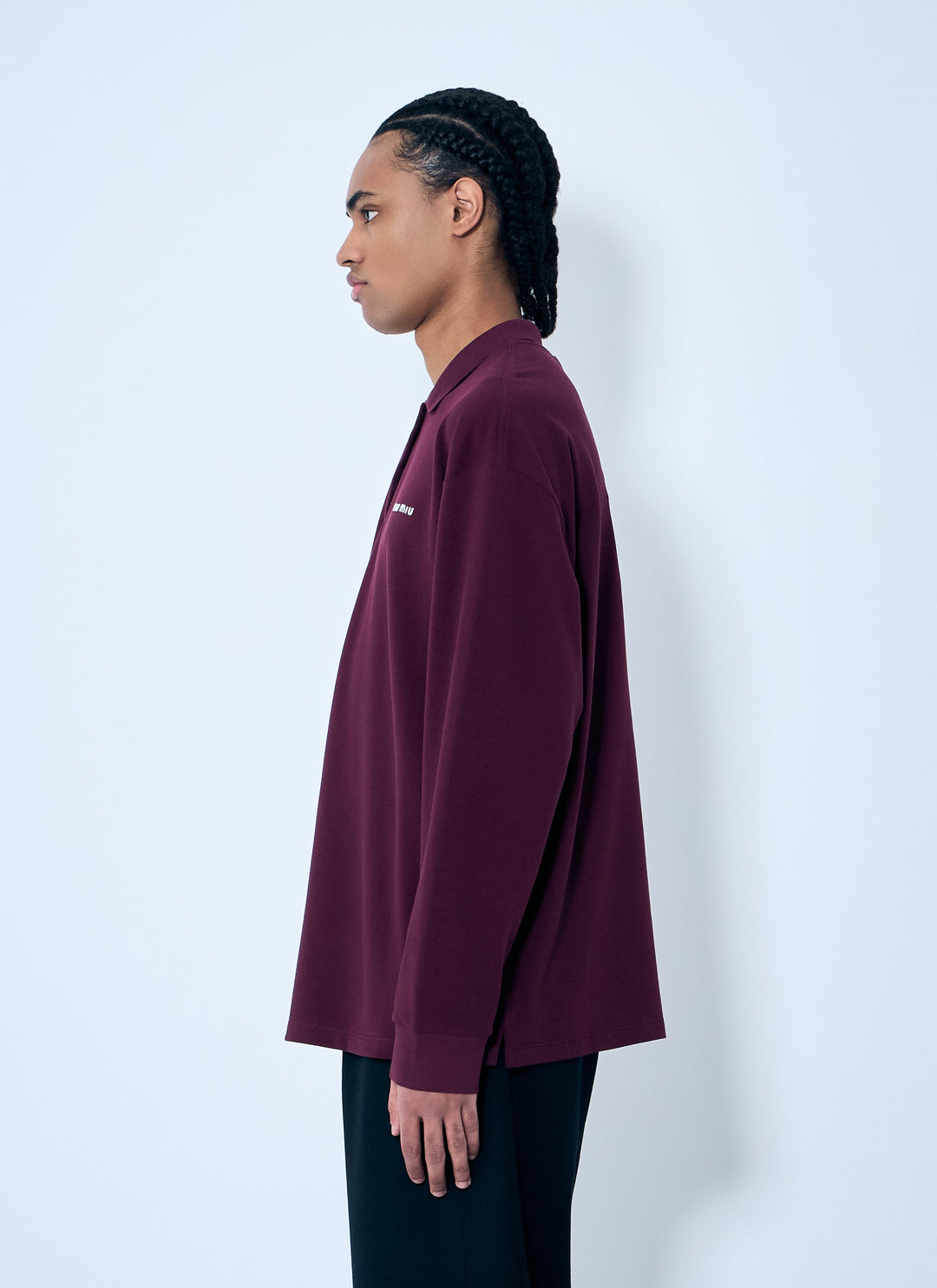 Miu Miu Men Logo Embroidery Polo Shirt