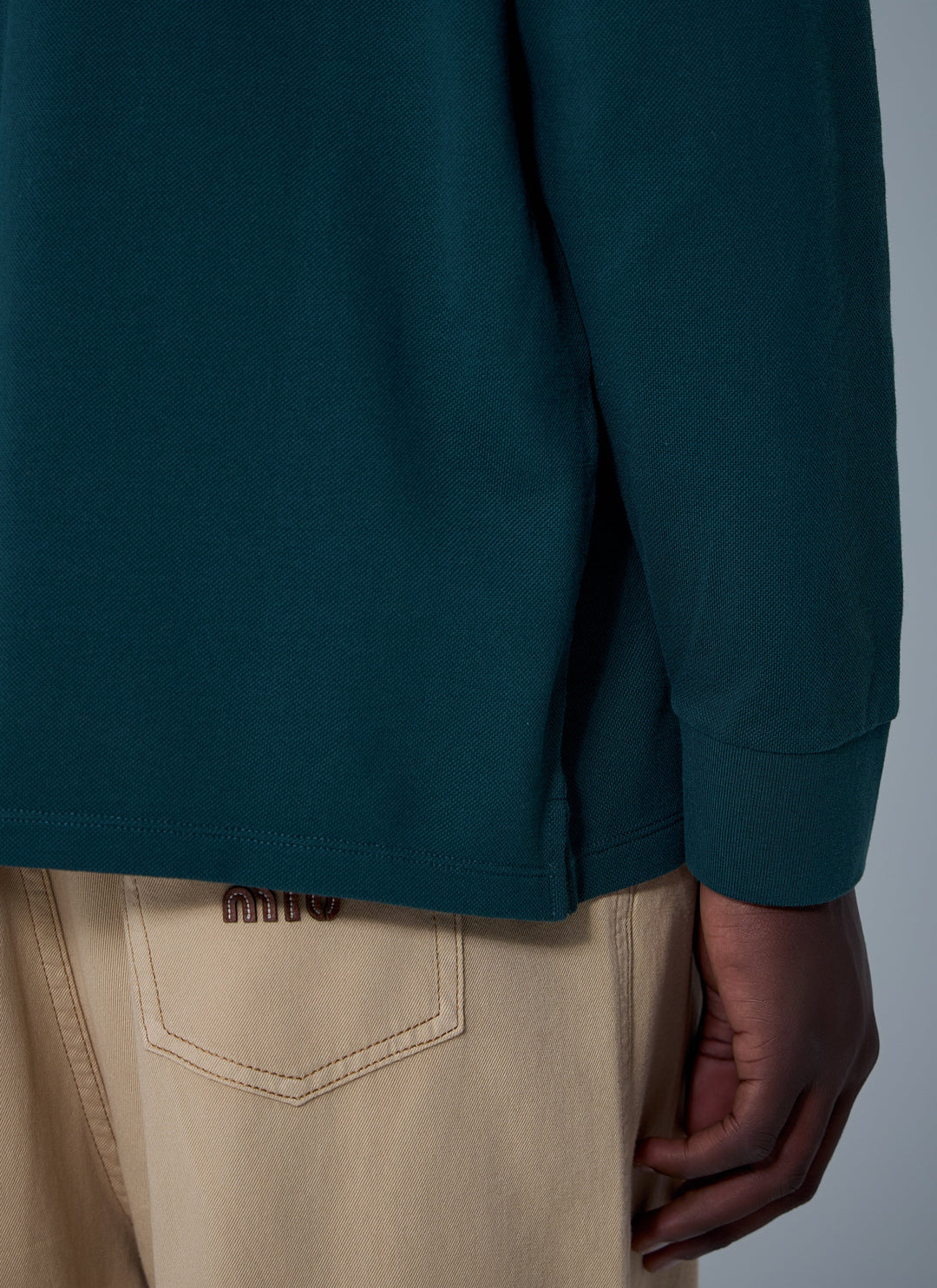 Miu Miu Men Logo Motif Polo Shirt