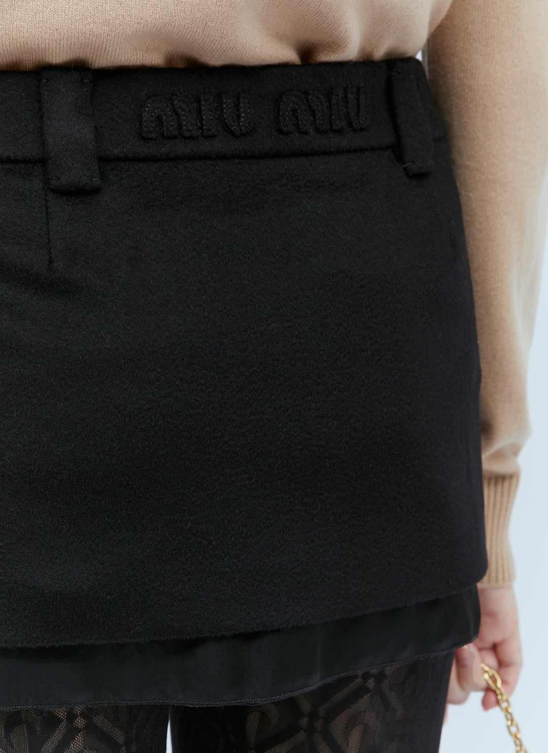 Miu Miu Women Velour Mini Skirt