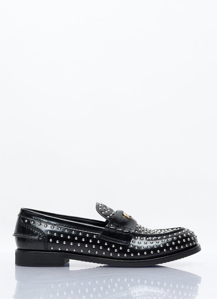 Miu Miu Women Studded Leather Loafers