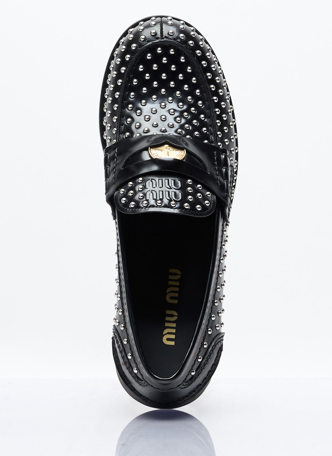 Miu Miu Women Studded Leather Loafers