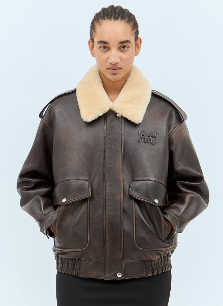 Miu Miu Women Padded Leather Jacket