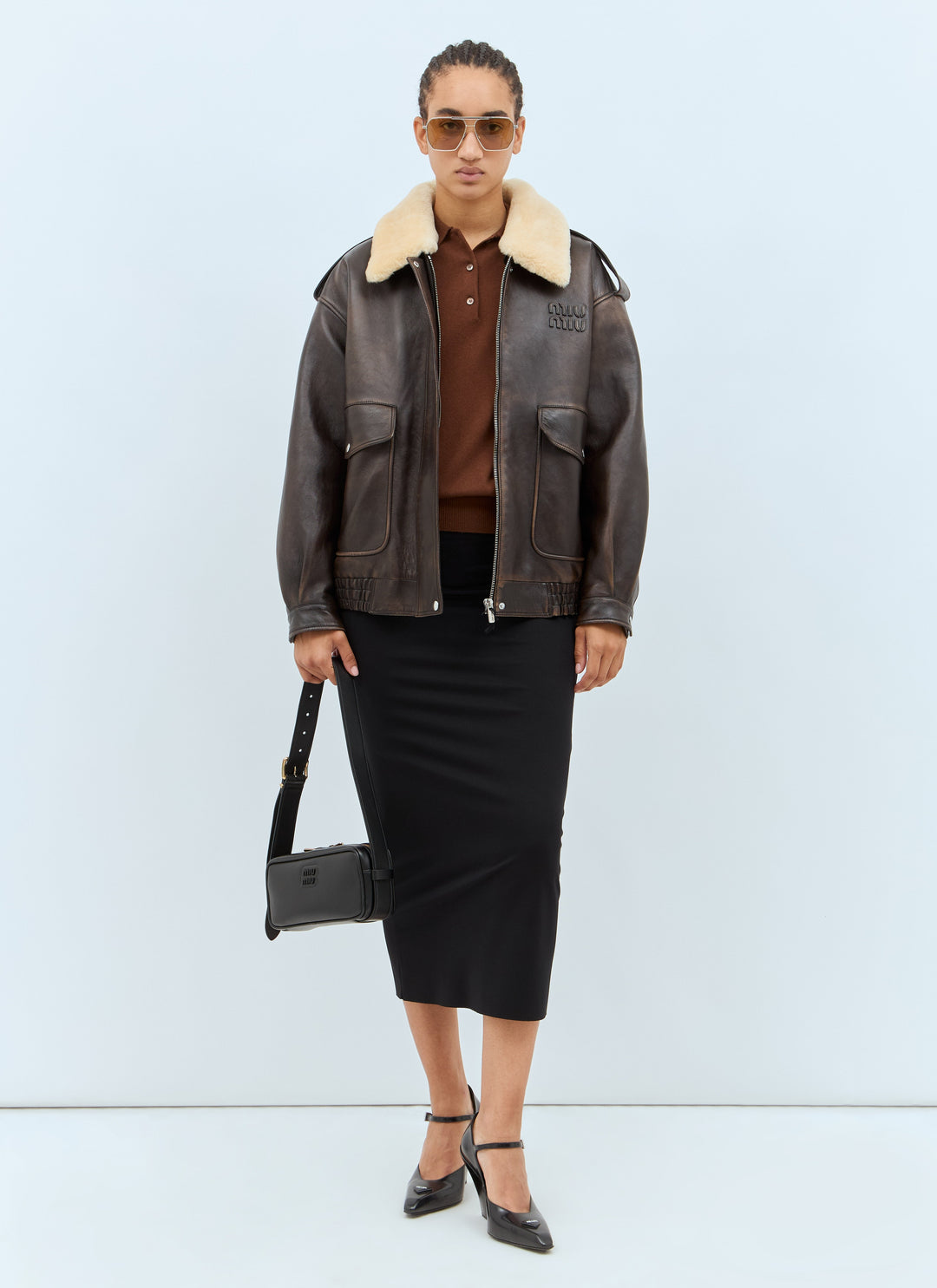 Miu Miu Women Padded Leather Jacket