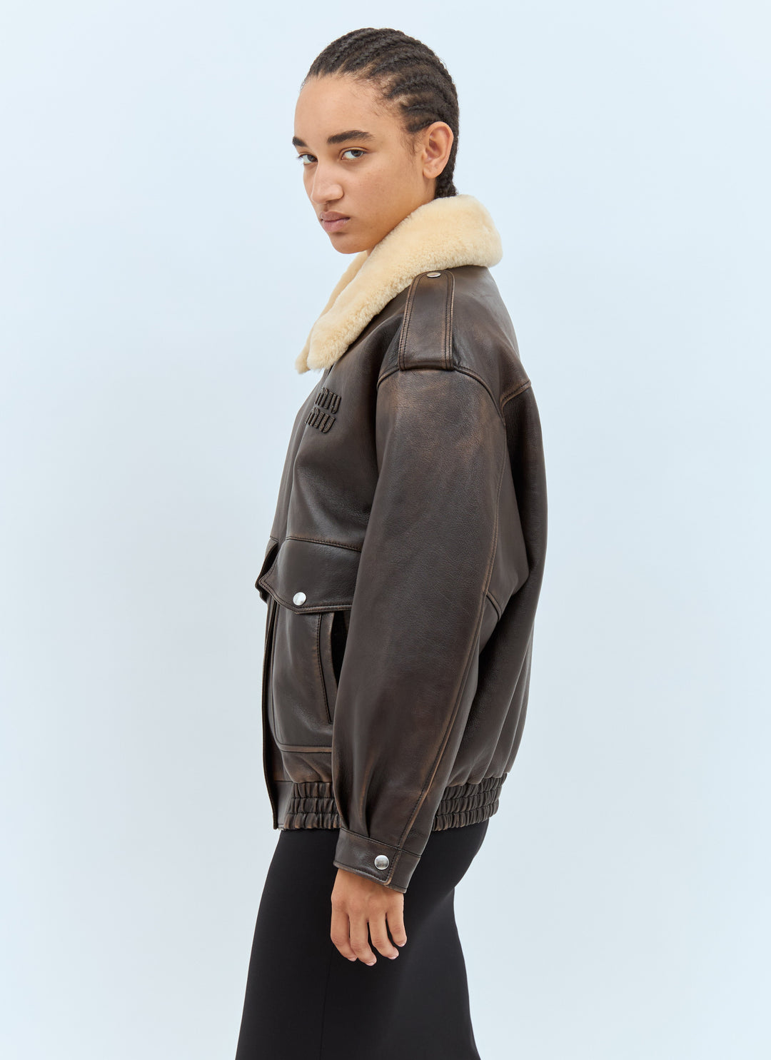Miu Miu Women Padded Leather Jacket