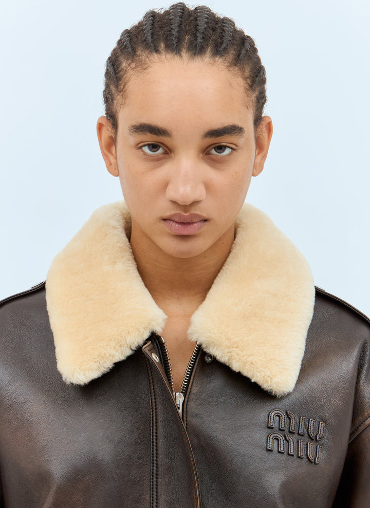 Miu Miu Women Padded Leather Jacket