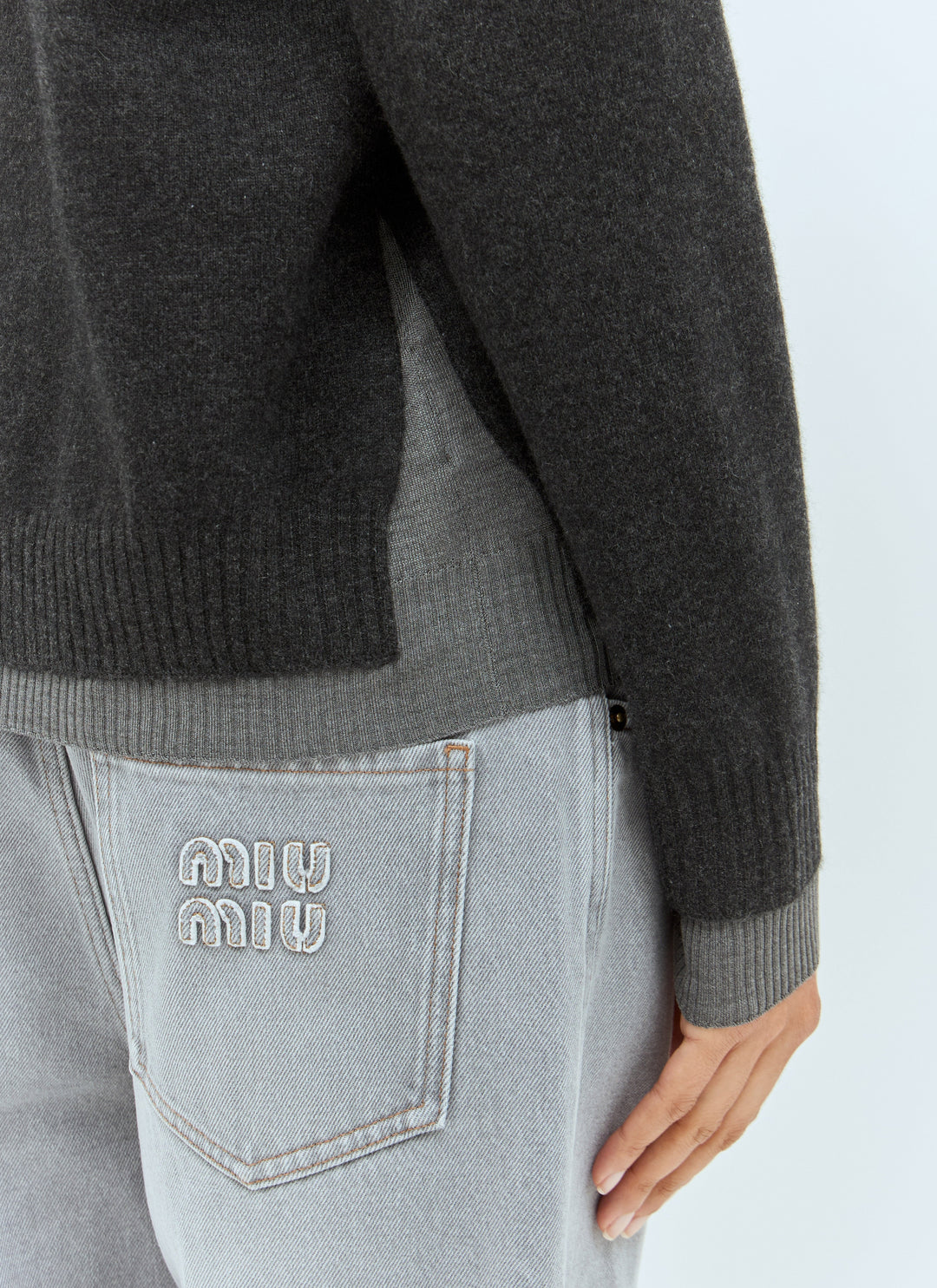 Miu Miu Women Logo Emboidery Sweater