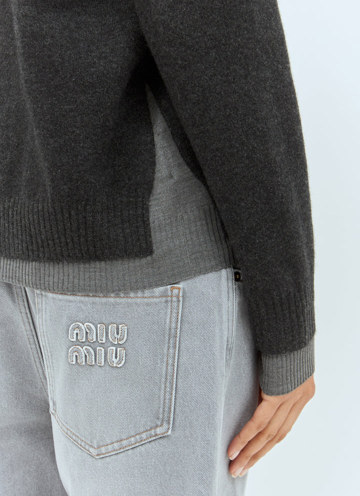 Miu Miu Women Logo Emboidery Sweater