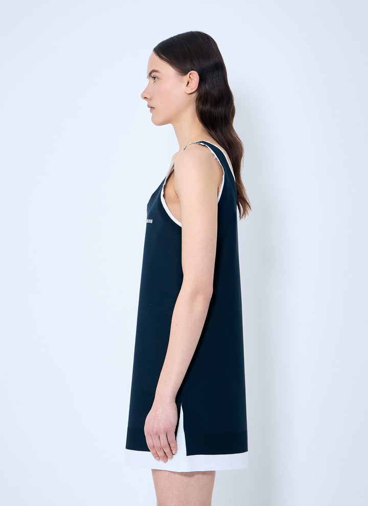 Miu Miu Women Knit And Poplin Mini Dress