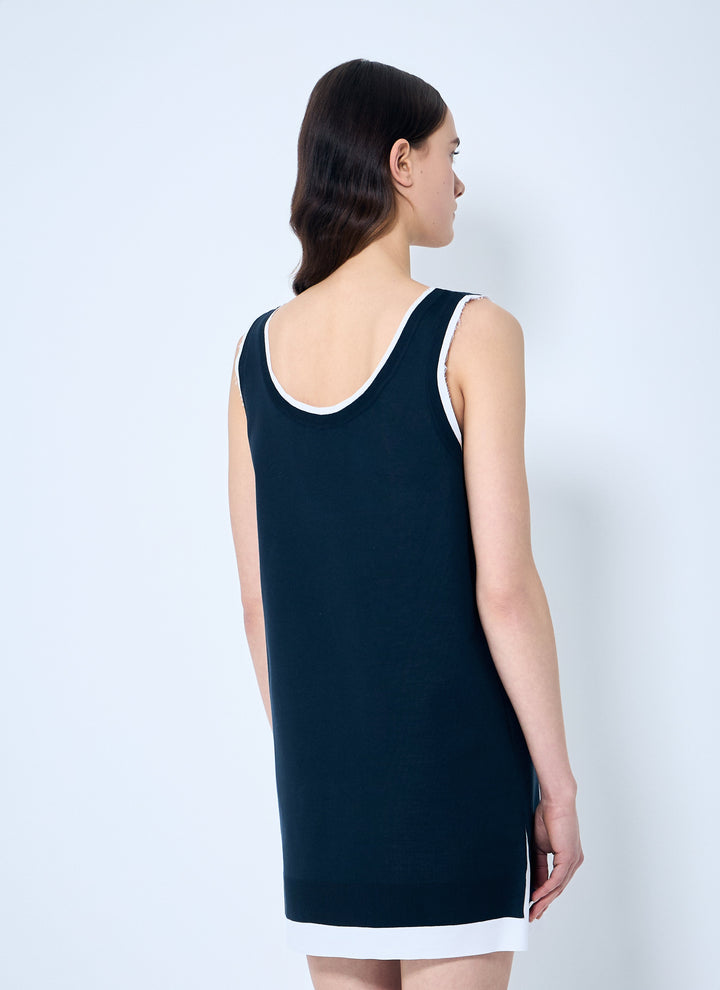 Miu Miu Women Knit And Poplin Mini Dress