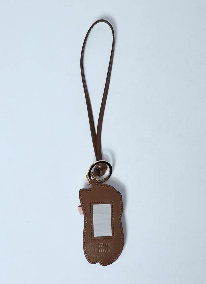 Miu Miu Women Miu Ballet Leather Keychain