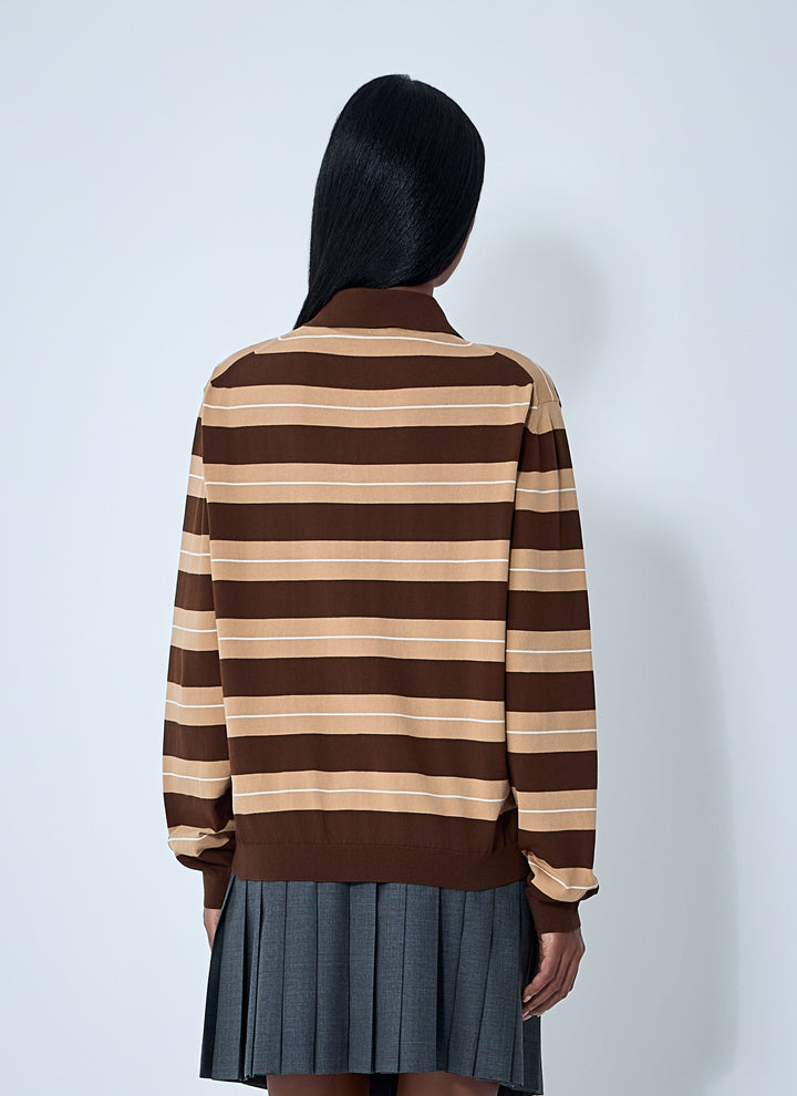 Miu Miu Women Cotton Striped Polo Shirt