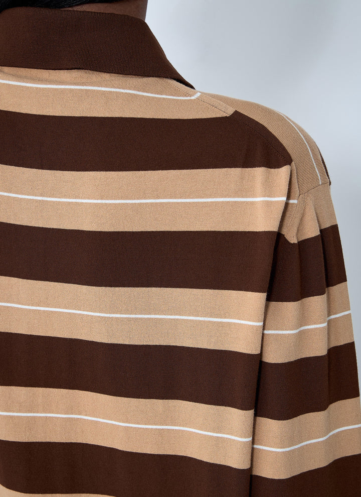 Miu Miu Women Cotton Striped Polo Shirt