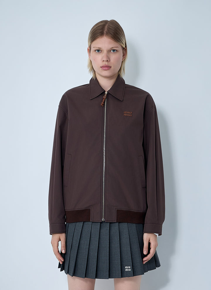 Miu Miu Women Panama Cotton Blouson Jacket