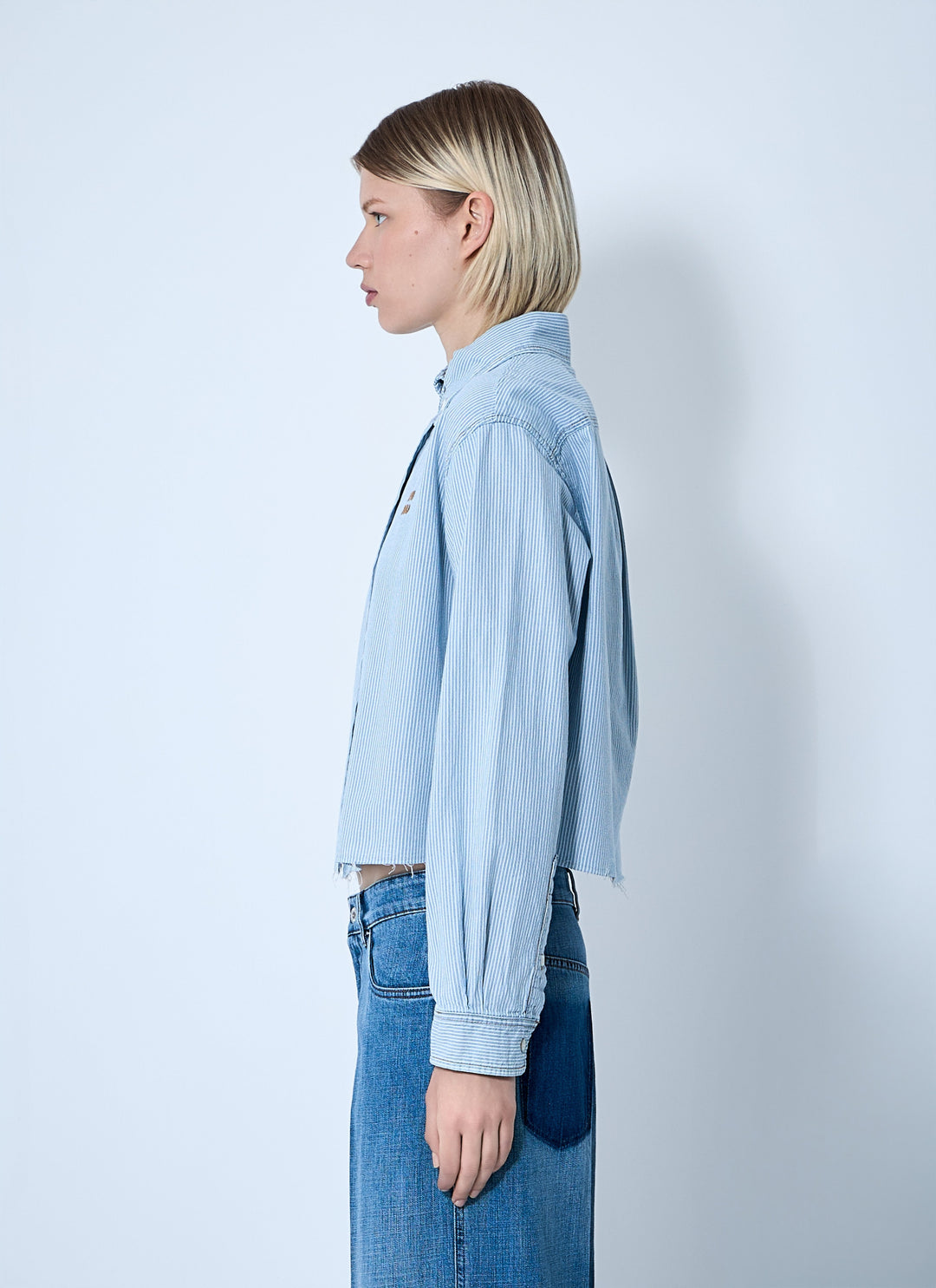 Miu Miu Women Striped Logo Motif Shirt