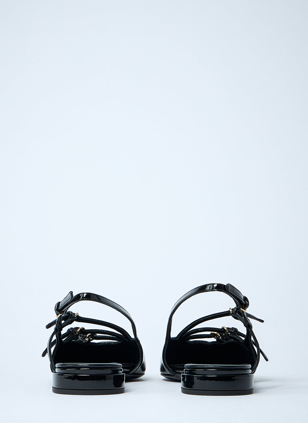 Miu Miu Women Patent Leather Slingback Ballerina Flats