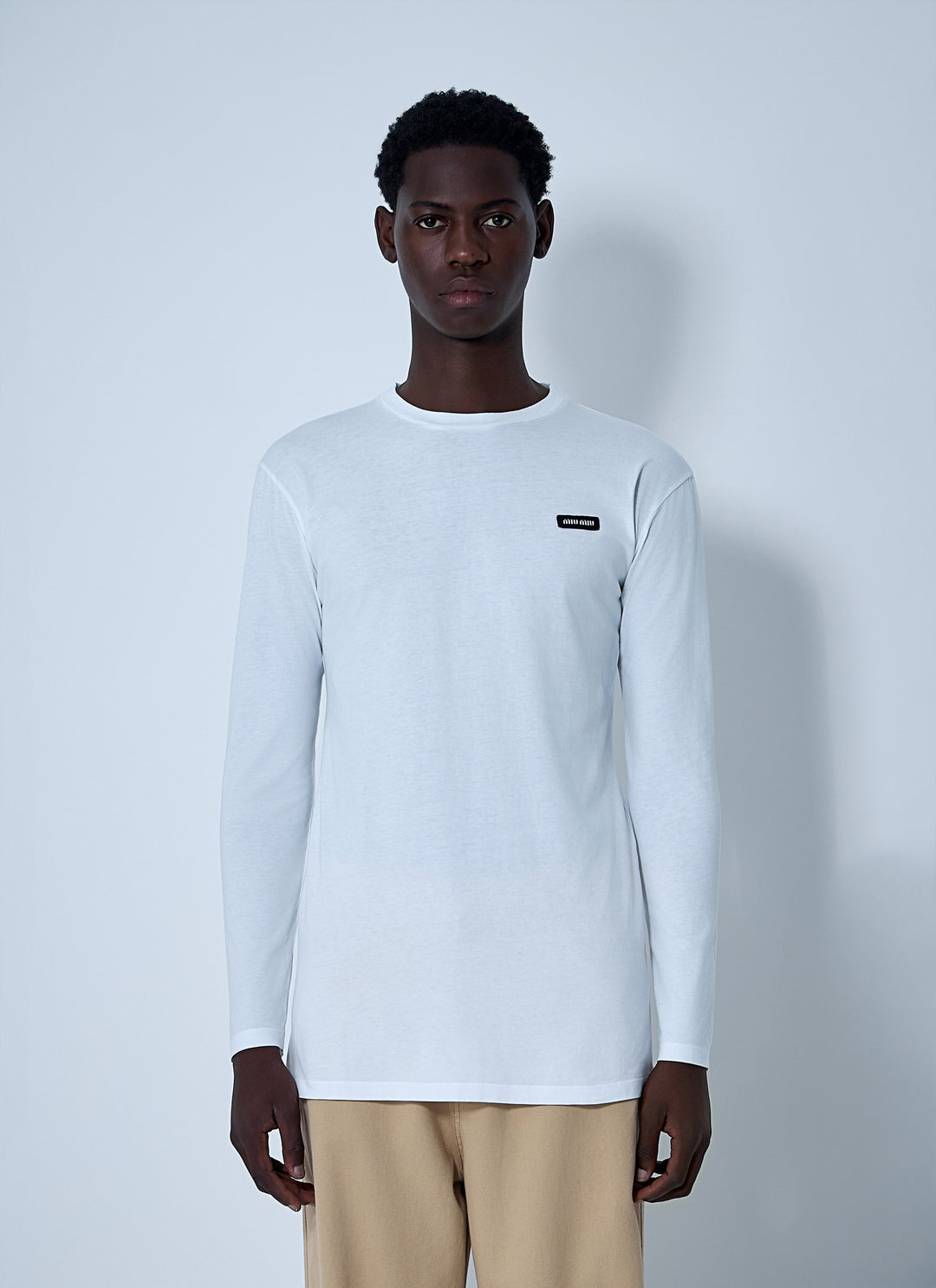 Miu Miu Men Set Of Three Logo Motif T-Shirts