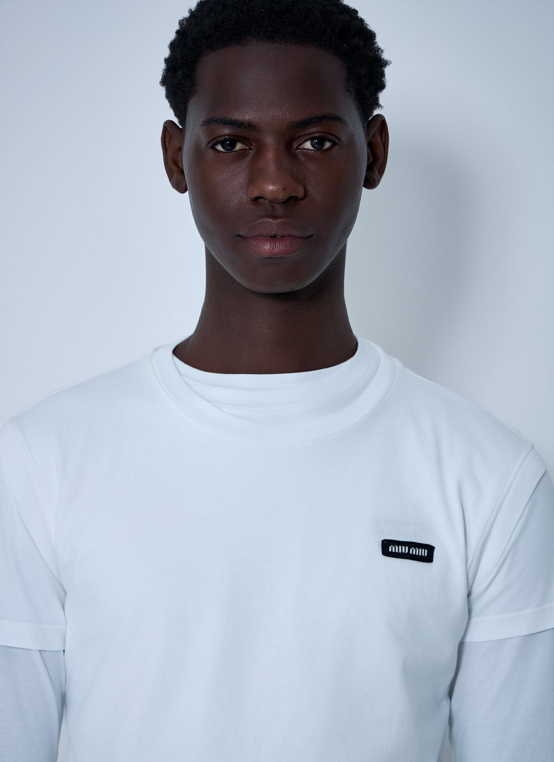 Miu Miu Men Set Of Three Logo Motif T-Shirts