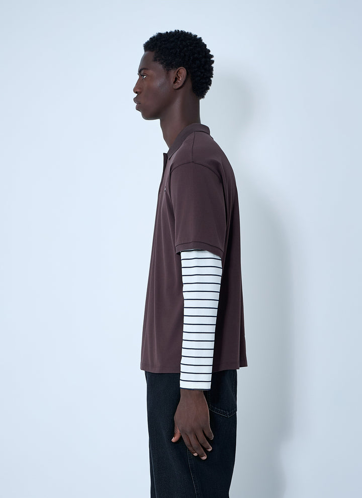 Miu Miu Men Logo Motif Polo Shirt