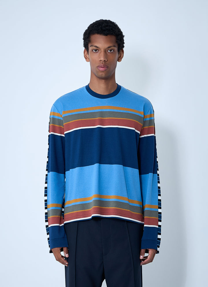 Marni Men Striped Logo Motif T-Shirt