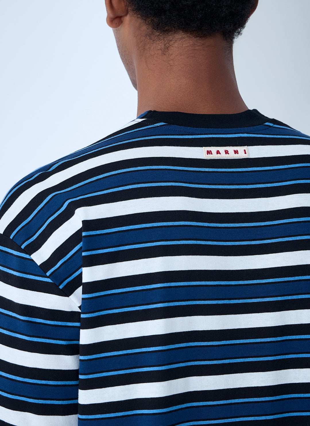 Marni Men Striped Logo Motif T-Shirt