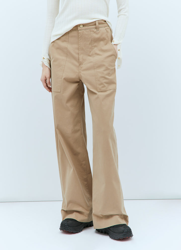 Moncler Women Wide-Leg Twill Pants