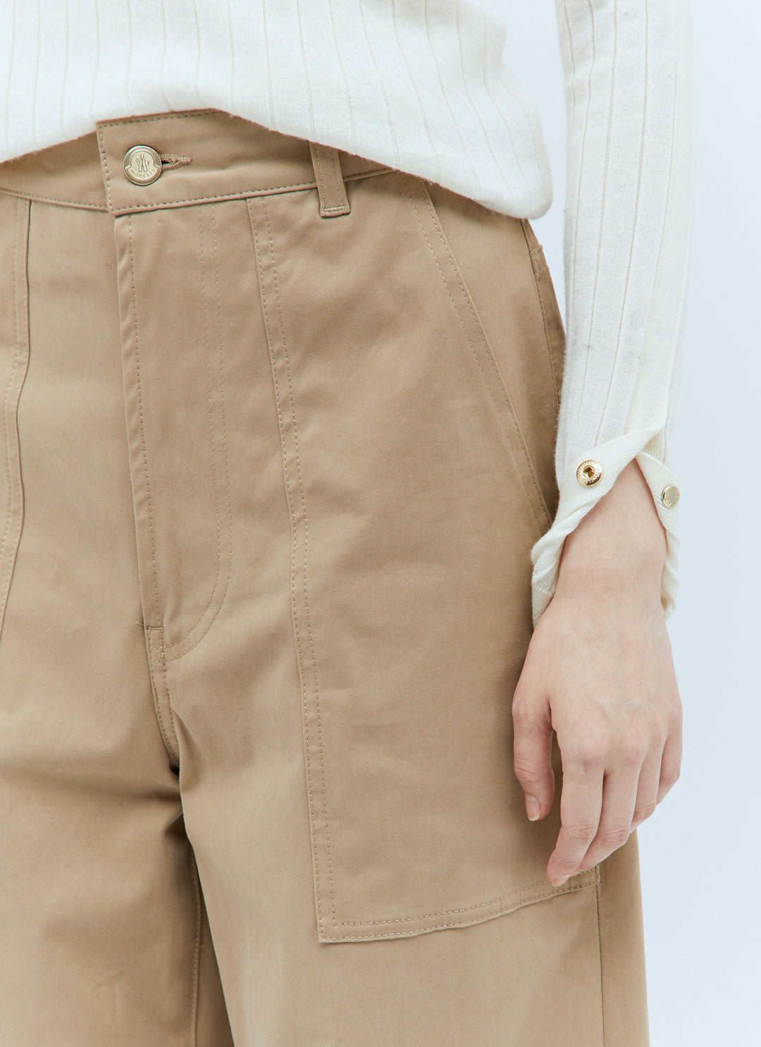Moncler Women Wide-Leg Twill Pants