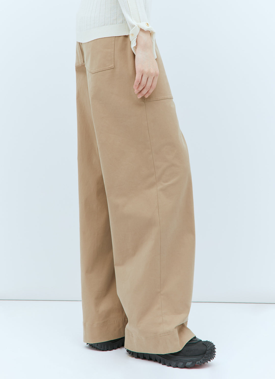 Moncler Women Wide-Leg Twill Pants