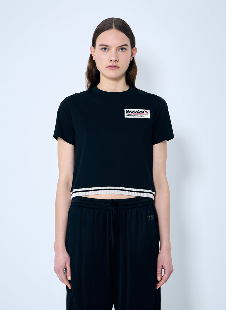 8 Moncler Palm Angels Women Cropped Logo T-Shirt