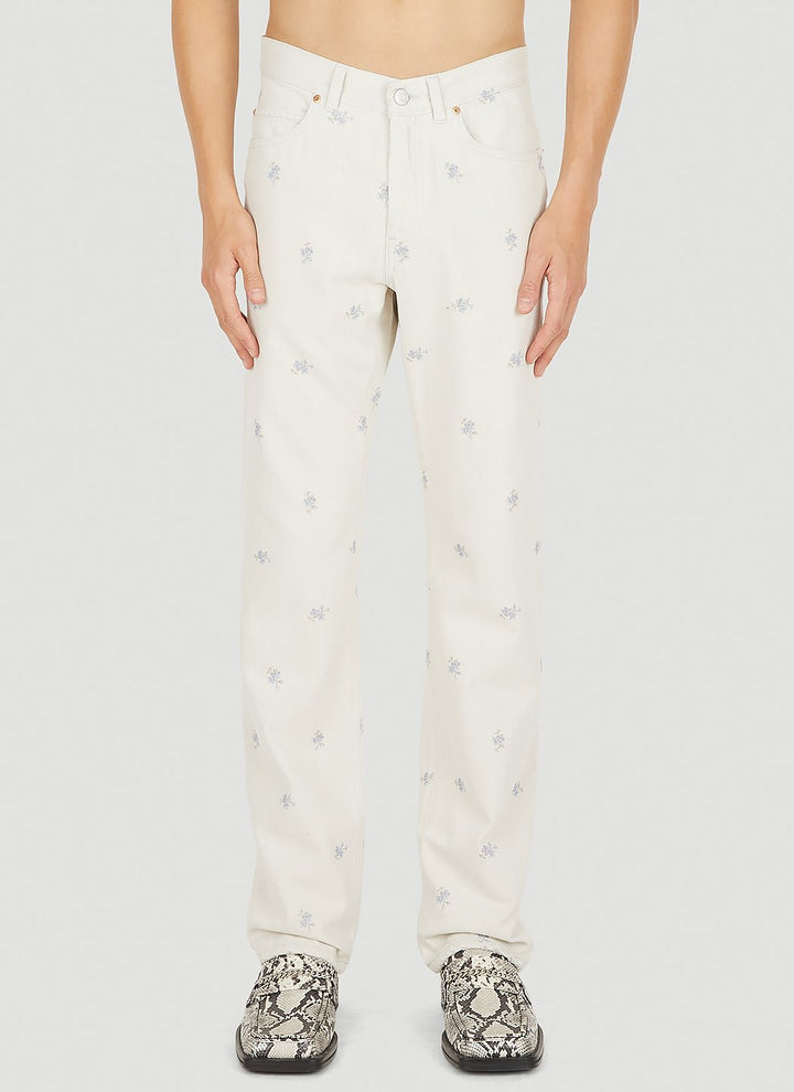 Martine Rose Men Relaxed Floral Print Jeans