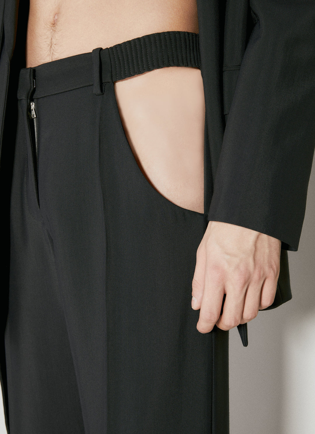 Mugler Men Cut-Out Tailored Pants