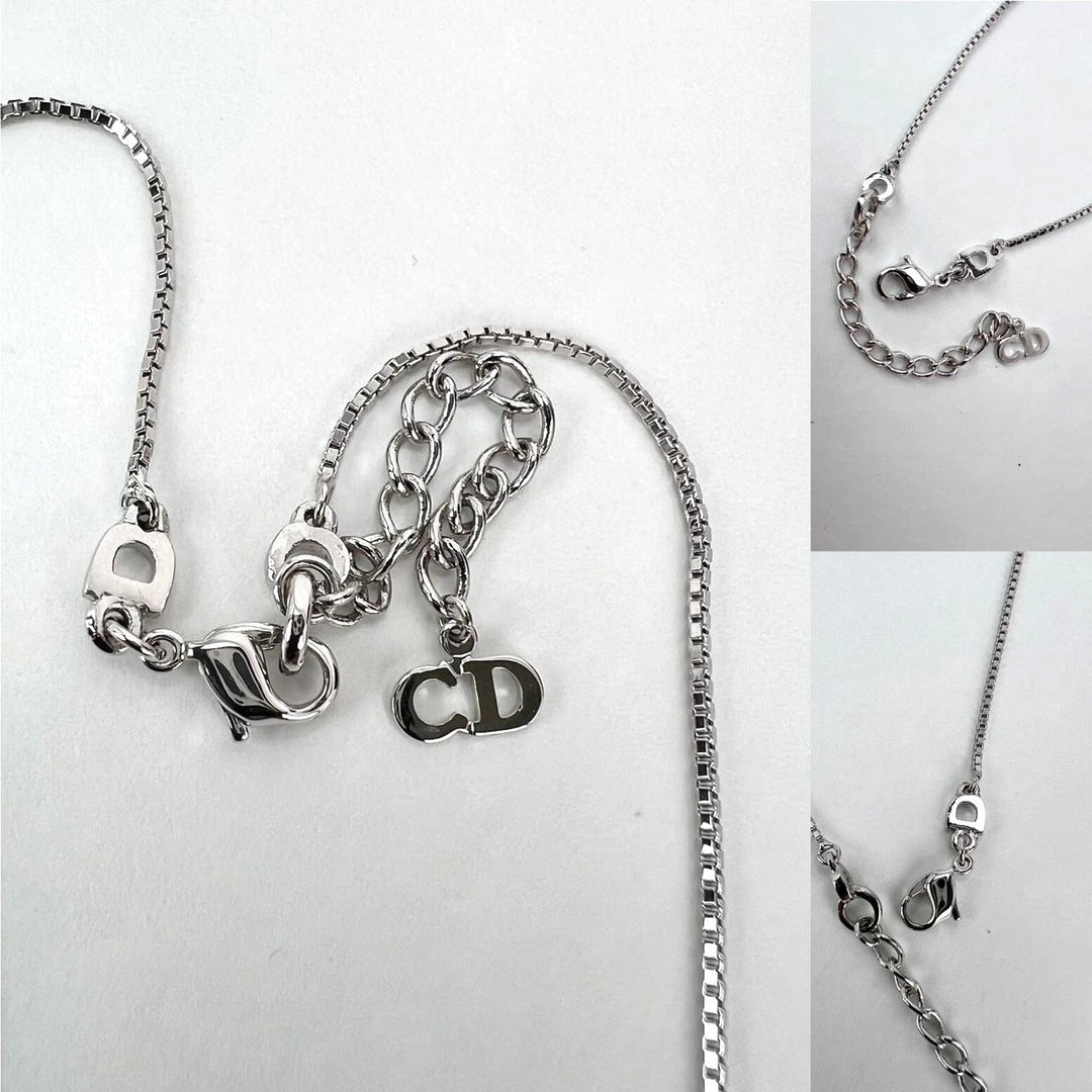 Christian Dior Multi Star Adjustable Silver Finish Necklace
