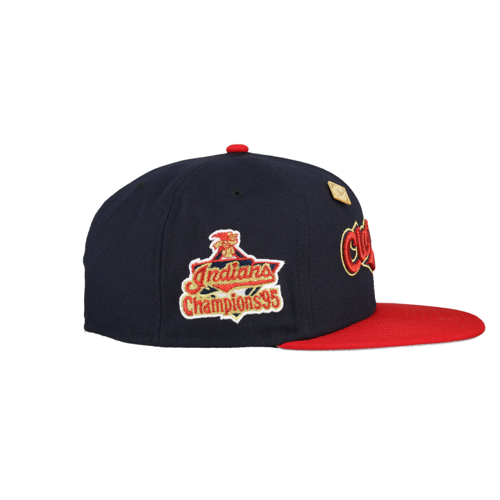 Cleveland Indians Navy 1995 Champions Patch 59Ffity Fitted Hat