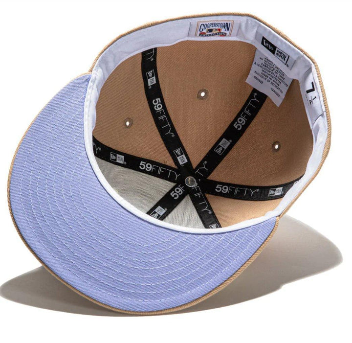 New Era 59 Fifty Sugar Shack 2.0 Toronto Blue Jays 25th Anniversary Patch Rail Hat - White, Tan, Lavender