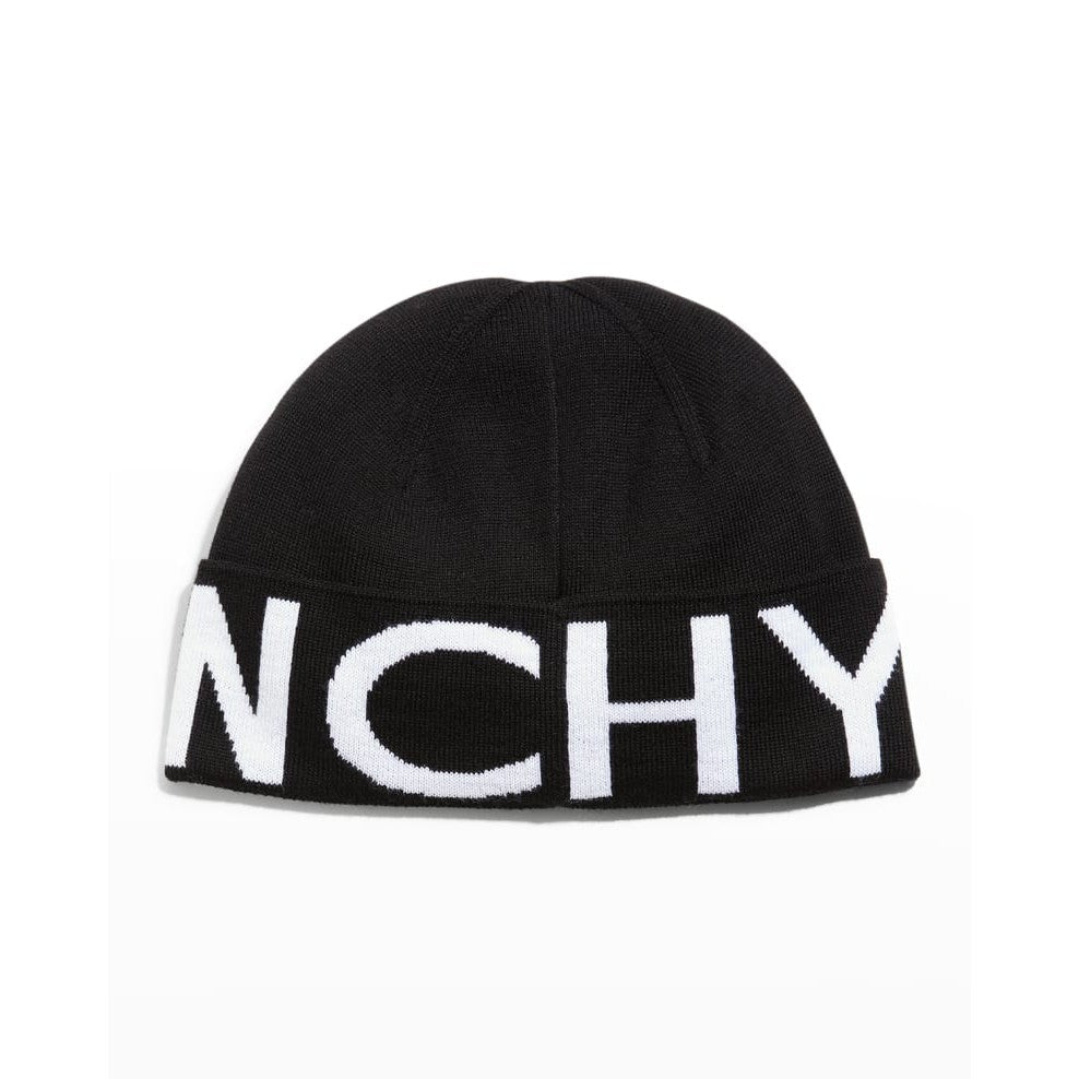 Givenchy Men's Maxi Logo Wool Beanie Hat