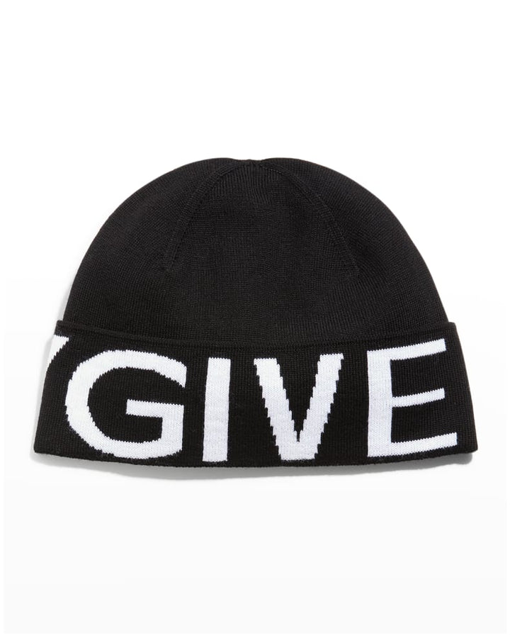 Givenchy Men's Maxi Logo Wool Beanie Hat