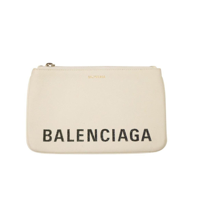 NWT Balenciaga Blanc Noir Ville Medium Pouch