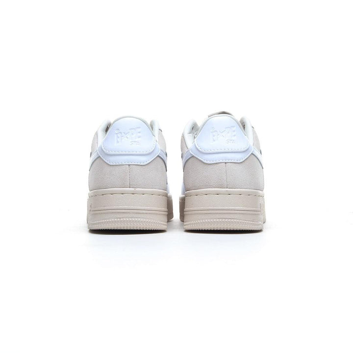 A Bathing Ape Bape Sta Low Suede Heel White