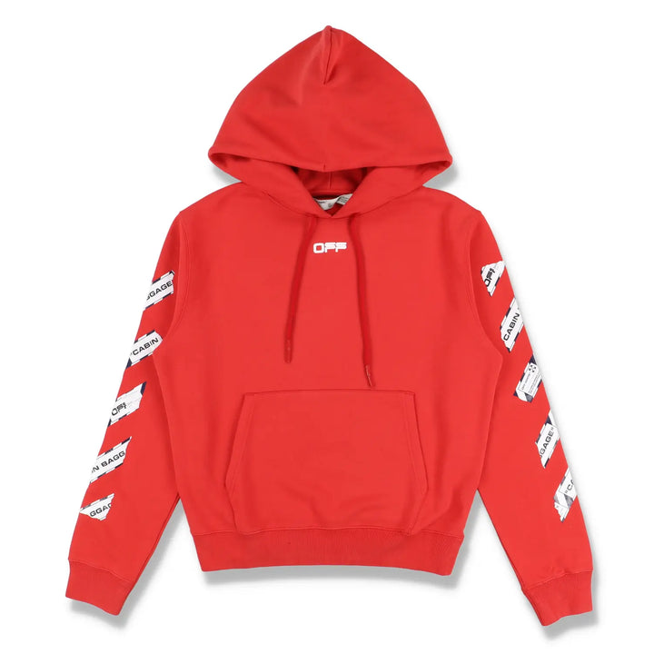 OFF-WHITE Airport Tape Hoodie (Red)
